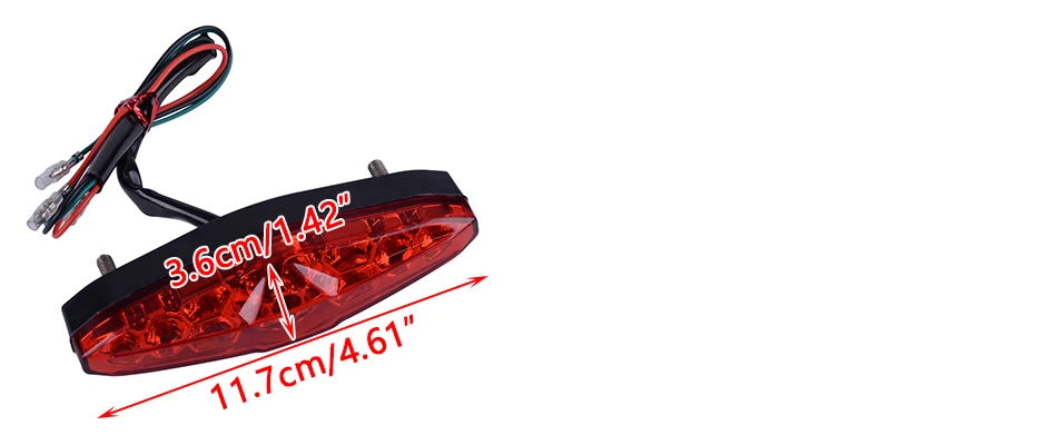 DWCX Красный 12V 0.09A 3000K Универсальный 15 светодиодный Мотоцикл ATV Байк скутер Стоп задний светильник