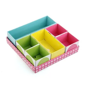 

DIY Makeup Organizer Paper Storage Box Cosmetic Storage with Lid Colorful