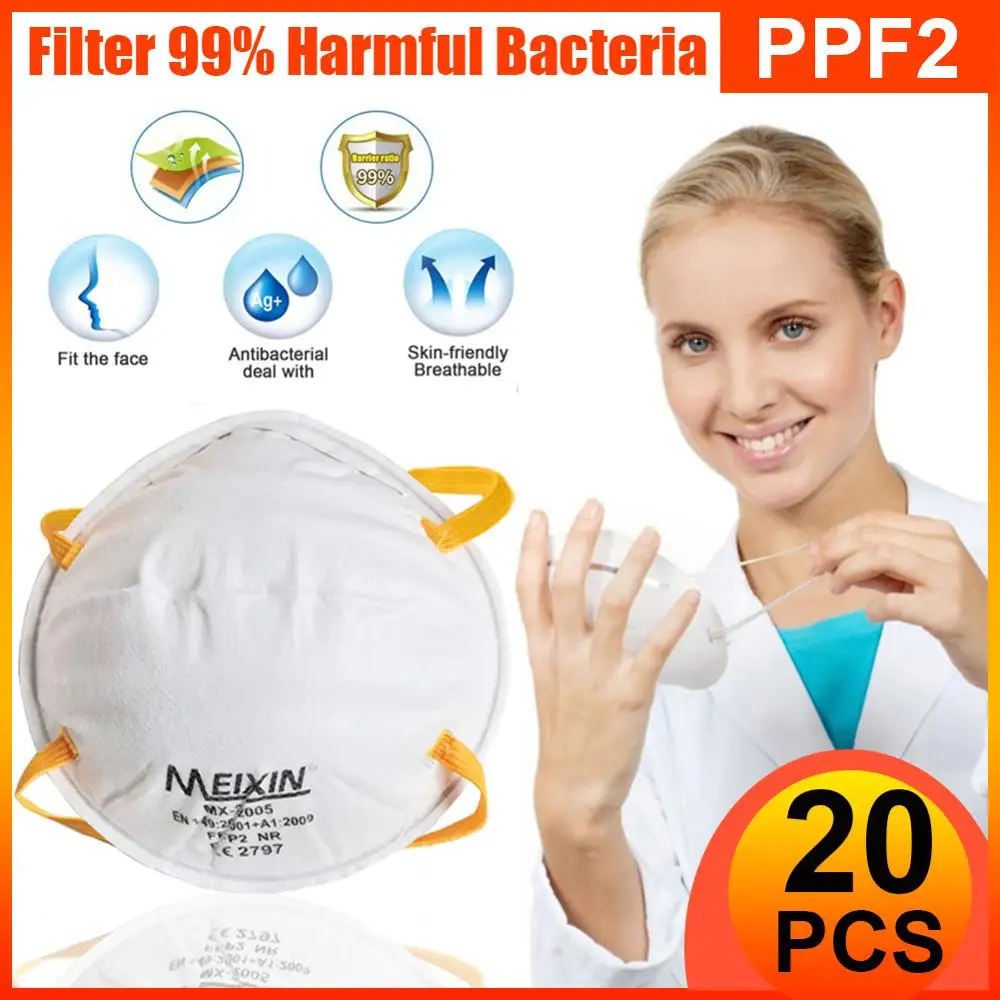 

Spot Sale 20PCS FFP2 Mask Protective Face Mouth Cover Mask Anti flu Infection Bacteria Anti-dust Protection Health Reuses Mask