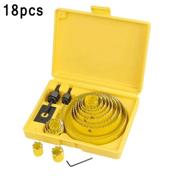 

13PCS/set Carbon Steel Hole Saw Drill Bit Kit Wood Metal Cutter Mandrels Sawing