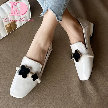 

Doratasia Hot Sale 2020 Patent Leather Chunky Heels Shoes Woman Pumps Female Slip On Shallow Comfortable Pumps Women Shoes