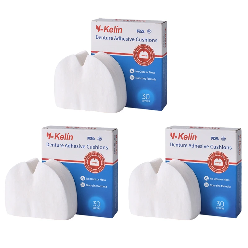 Y-Kelin Denture Adhesive Cushion (Upper) 30 Pads + (Lower) 30 Pads