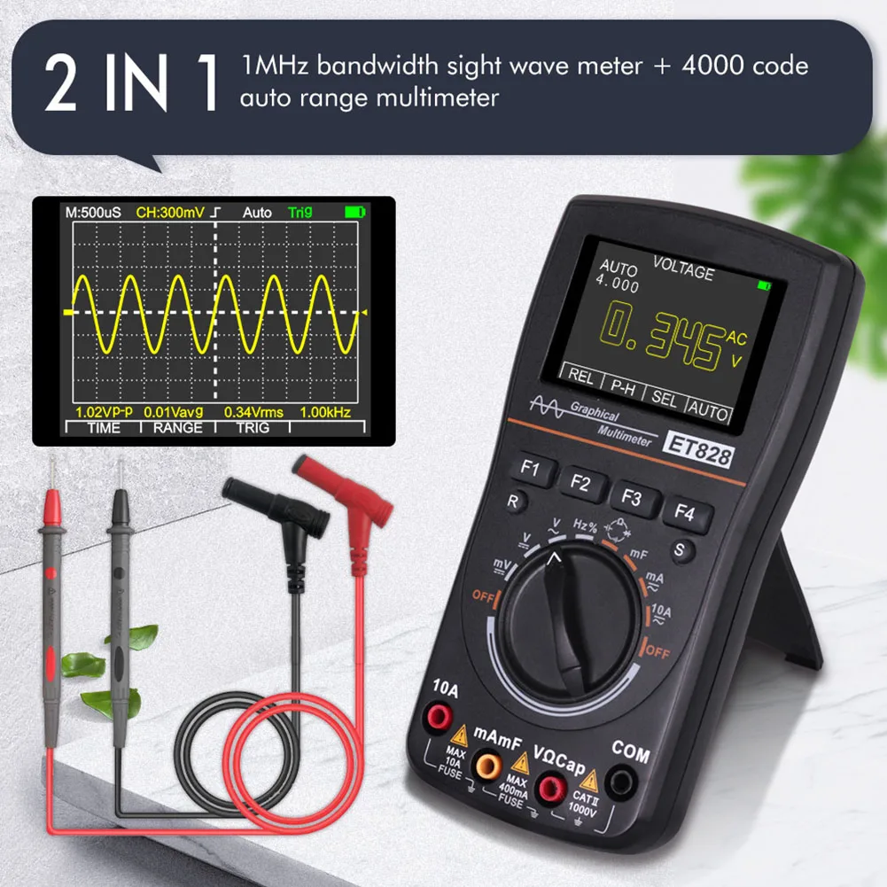 US $58.21 2 In 1 24inch Color Screen Electronic Test Graphical Intelligent Oscilloscope Multimeter Digital Display Hd Portable Diy