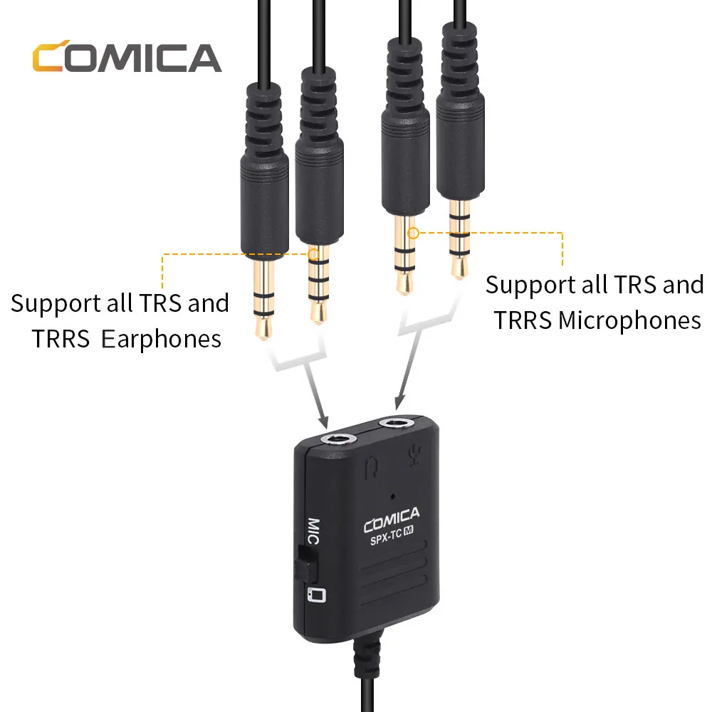Multifunktions 3,5 mm Fit für TRS/TRRS auf Typ C Schnittstelle Audio Adapter Conversion Line Deror COMICA SPX‑TC M