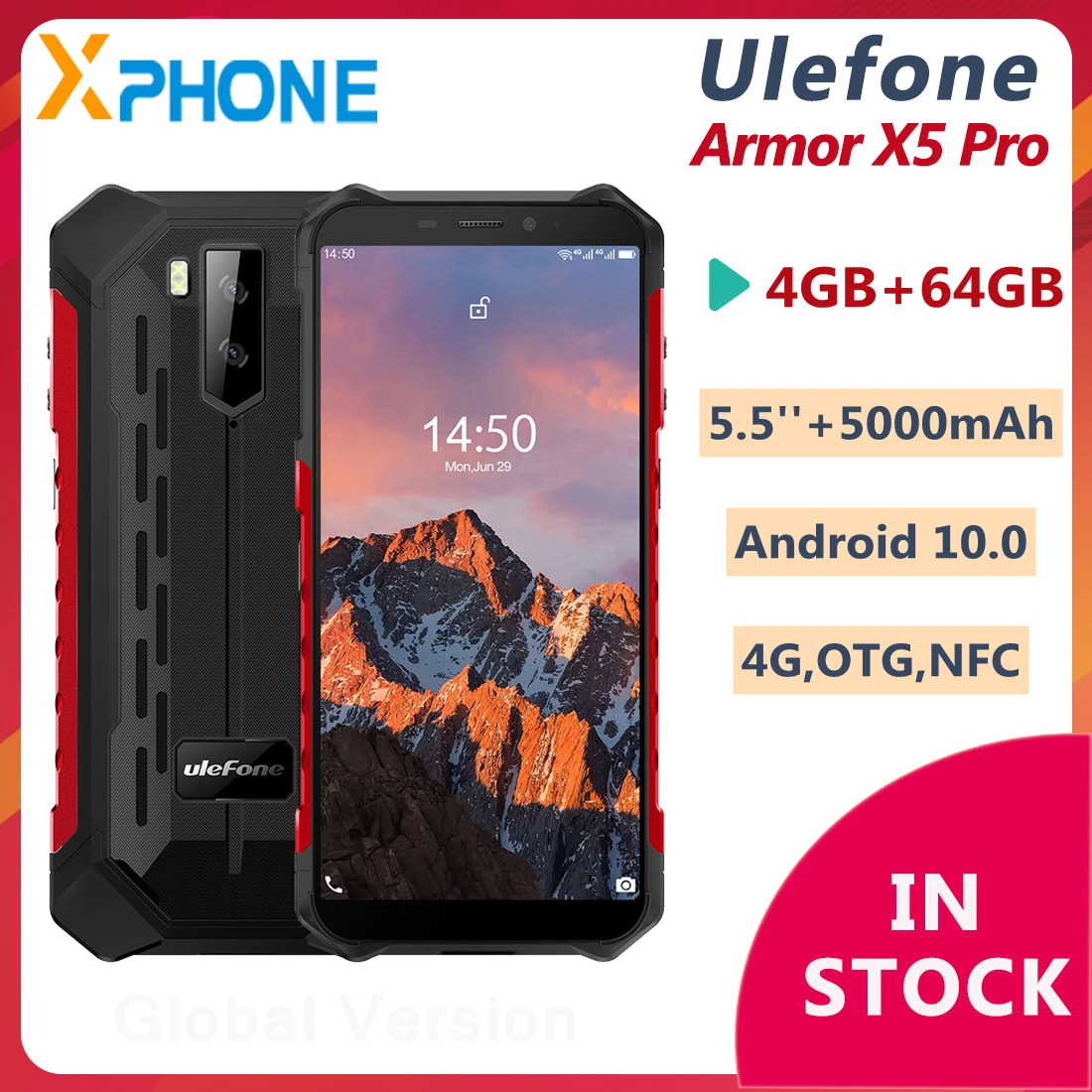 Смартфон Ulefone Armor X5 Pro 4 + 64 ГБ 5000 мАч 5 дюйма Android 10 0 | Мобильные телефоны и аксессуары