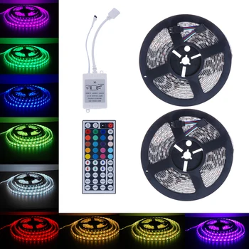 

10M 5050 SMD RGB 2X5M 600LEDs LED Light Strip 44 Key Controller diode led Strips Light Flexible Stripe Lamp IR WIFI Controller