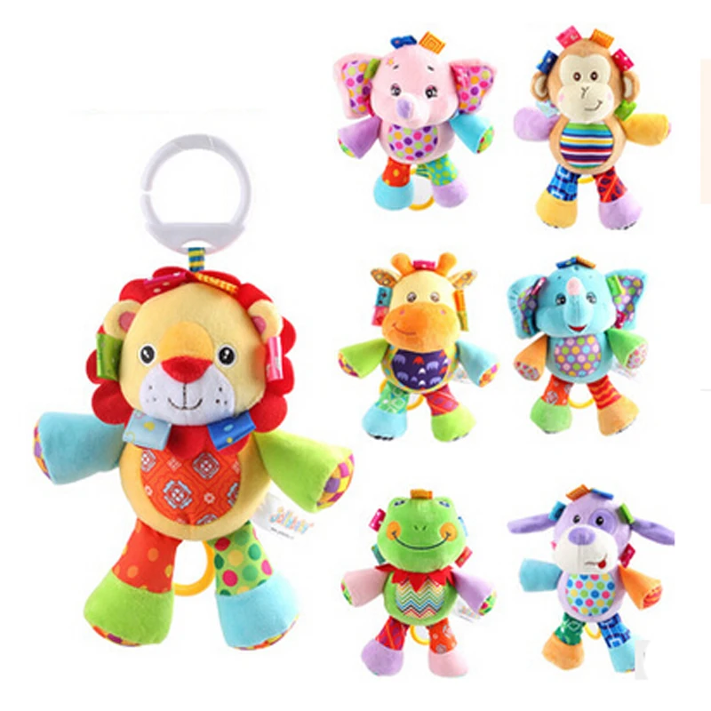 Animaux Lion activité bébé lit landau suspendus jouets musicaux poussette jouet infantile cadeaux en peluche WJ296