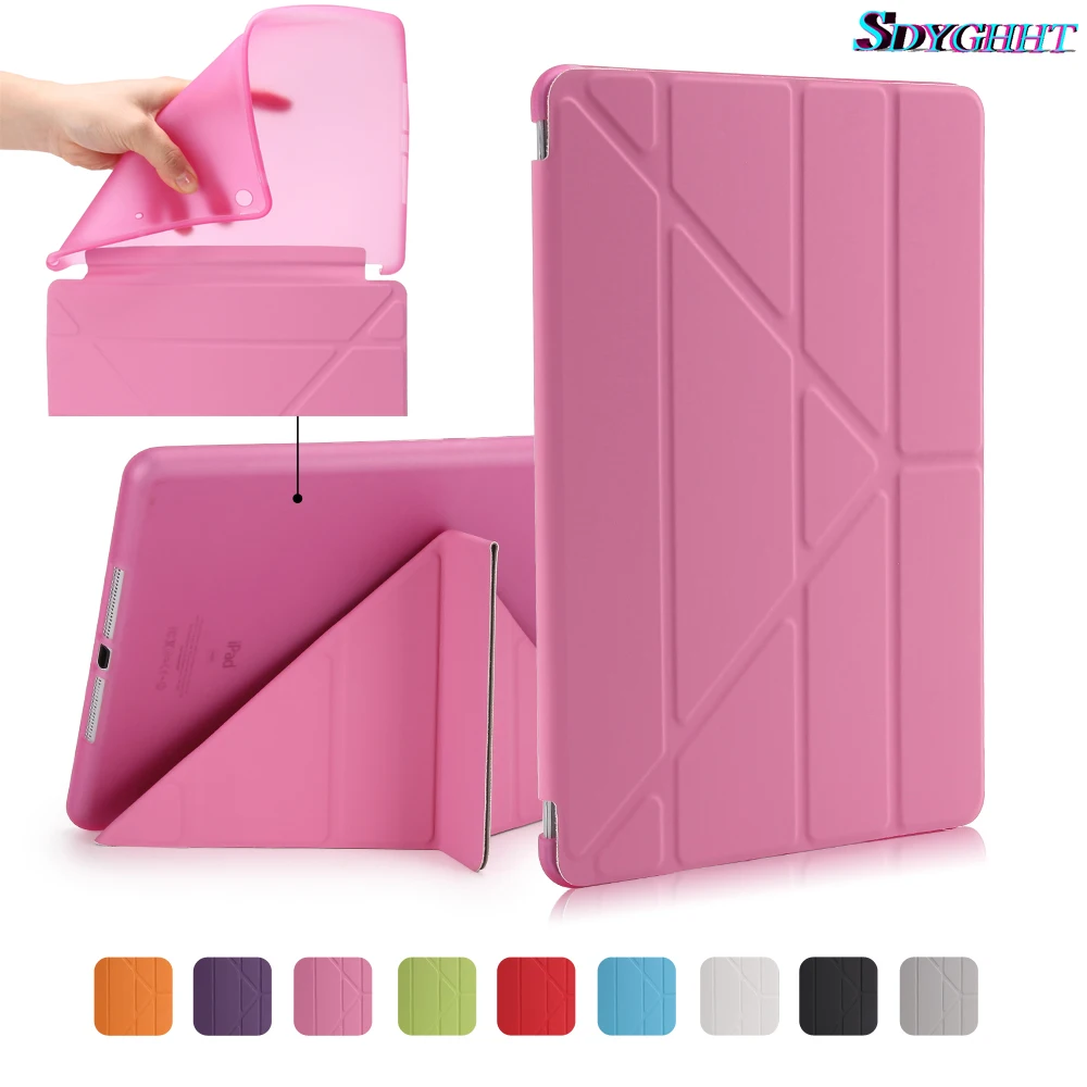 

Ultra Thin Stand PU Leather case for apple ipad 2/3/4 case soft Back Flip Smart cover for iPad 2017 9.7inch 2018 Table Case+film