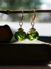  2021 Fashion Handmade Art Glass Charm Resin Moss Earrings/Party Earrings-Real Moss Collection 