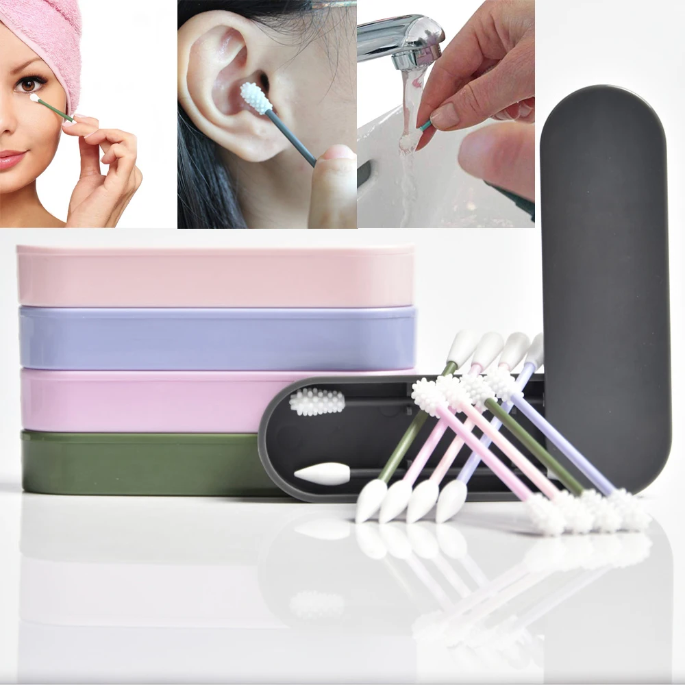 Многоразовые Q-Tip ватные тампоны для чистки ушей Косметическая ватная палочка для наращивания ресниц макияж индивидуальные Аппликаторы инструменты тампоны