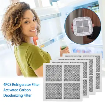 

4PCS Refrigerator Filter Activated Carbon Deodorizing Filter Adapter LG LT120F Replacement Air Filter