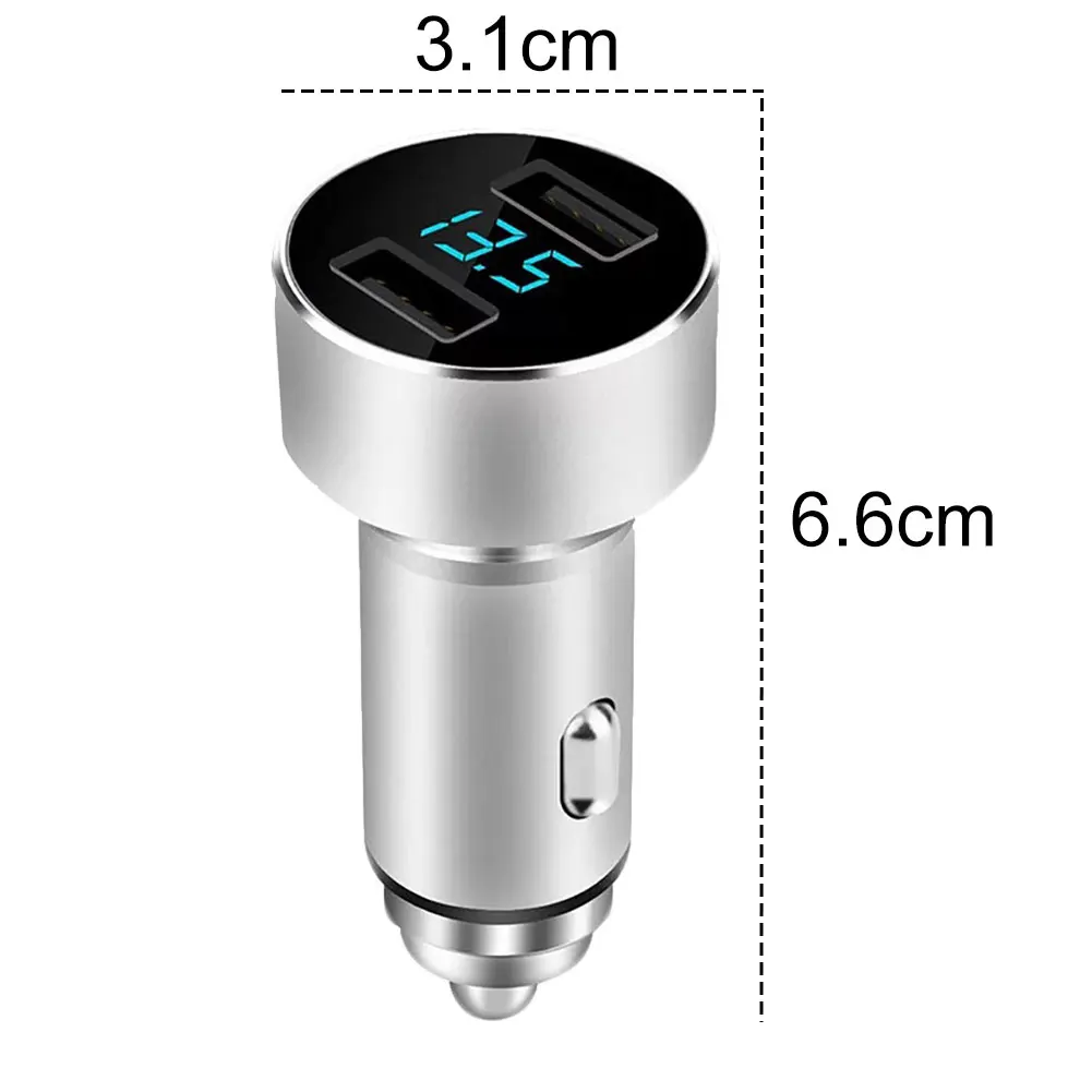 Автомобильное зарядное устройство 5V 3.1A с usb-портом, светодиодная прикуриватель напряжения, автомобильный адаптер питания, безопасность для iPhone 7 8 huawei P30