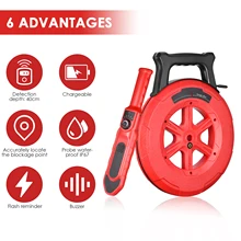 

Pipeline Blockage Detector 40M/131Ft Pipeline Locator Accurate Positioning Strong Signal IP67 Waterproof Detect