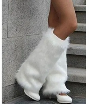 

10pairs/lot european style woman Sexy Faux Fur Leg Warmers Lady Boot Cover solid 40cm leg warmer (good)