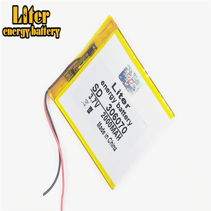 3 7 V 2000mah 306070 литиевая батарея для PDA GPS DVR электронная книга планшетный ПК PowerBank