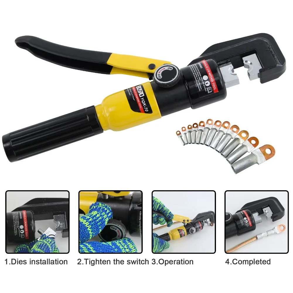Hydraulic Crimping Tool Hydraulic Crimping Plier Hydraulic Compression Tool YQK-70 Range 4-70MM2 Pressure 5-6T Tools Hydraulic Crimping Tool Hydraulic Crimping Plier Hydraulic Compression Tool YQK-70 Range 4-70MM2 Pressure 5-6T Tools
