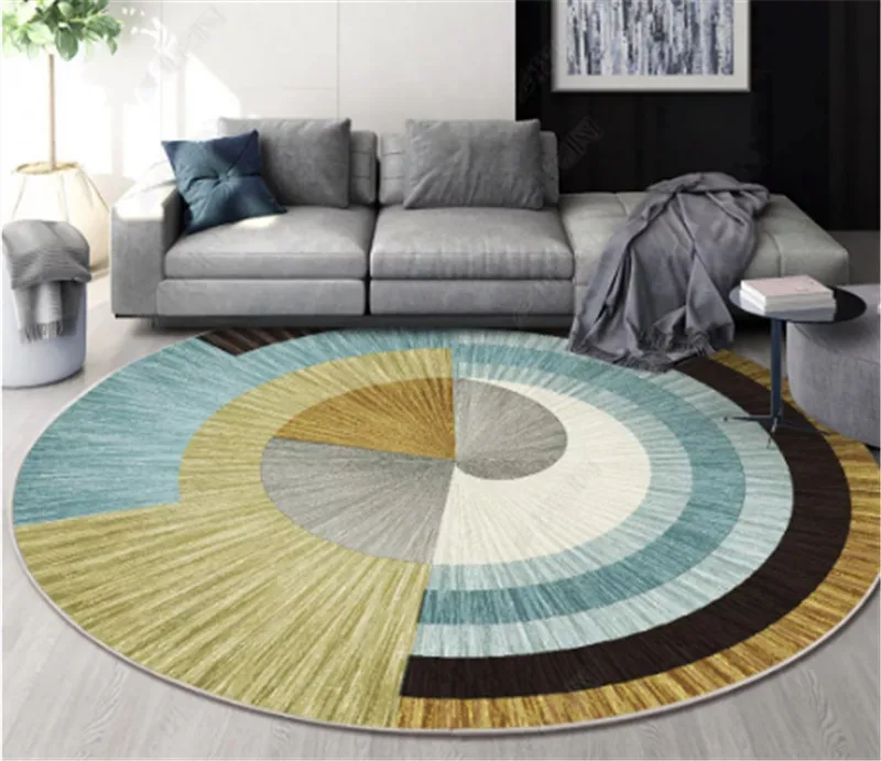 Nordic Geometric Round Carpets For Living Room Rug Big Size Decoration Office Hotel Home Carpet INS Popular Bedroom Floor Mat
