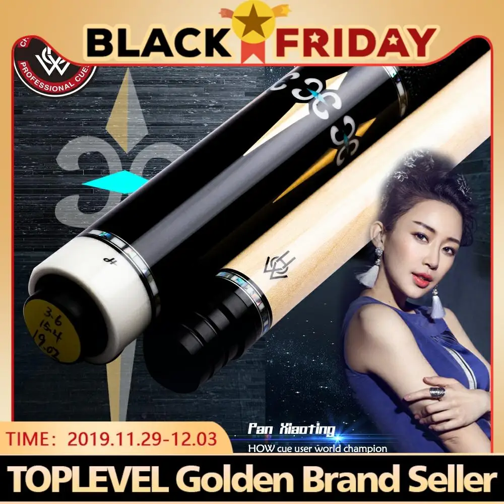 

HOW Official Store Original HOW H-295 Pool Cue Handmade Billiard Cue Genuine Black 8 Cue National Professional Athlete Use China