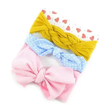 

3 Pcs/set New Baby Kids Headdress Bow Hair Band Cute Infants Knotted Twist Hairband Newborn Headbands Photo Props