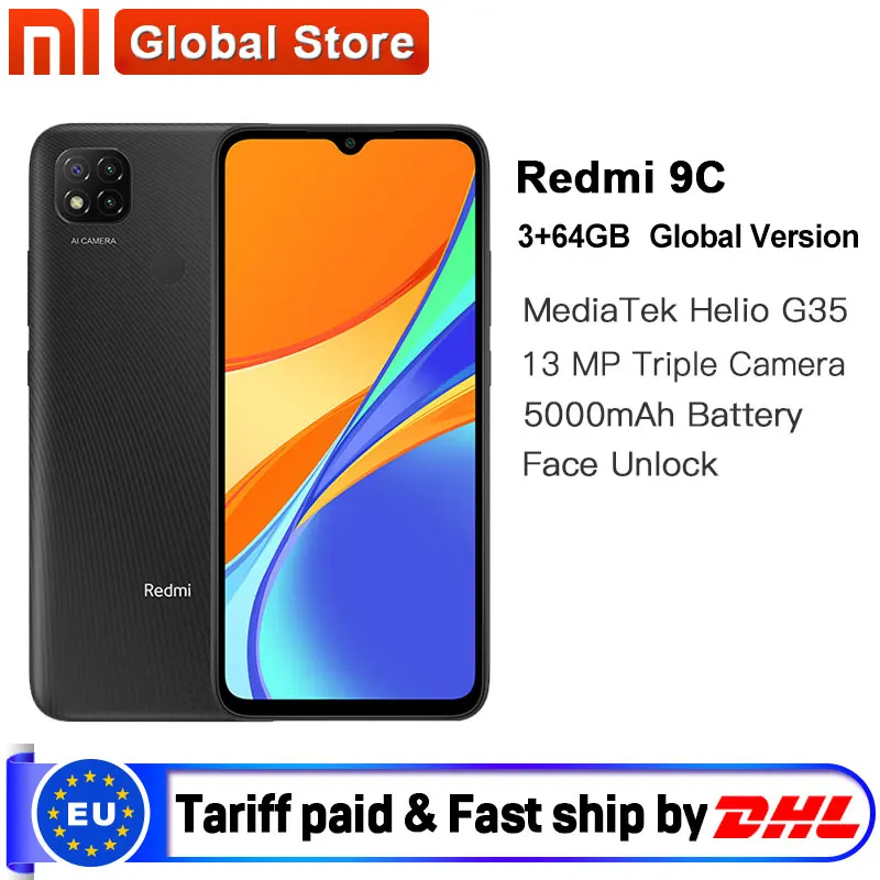 Глобальная версия Xiaomi Redmi 9C мобильный телефон 3 ГБ ОЗУ 64 Гб ПЗУ MediaTek Helio G35 6 53 &quot5000