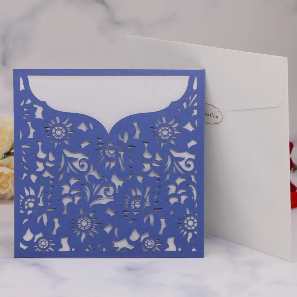 15pcs/lot Pearl Paper Wedding Invitations Card Lace Patterns Elegant Cutout Laser Cut Dinner Luxury | Дом и сад