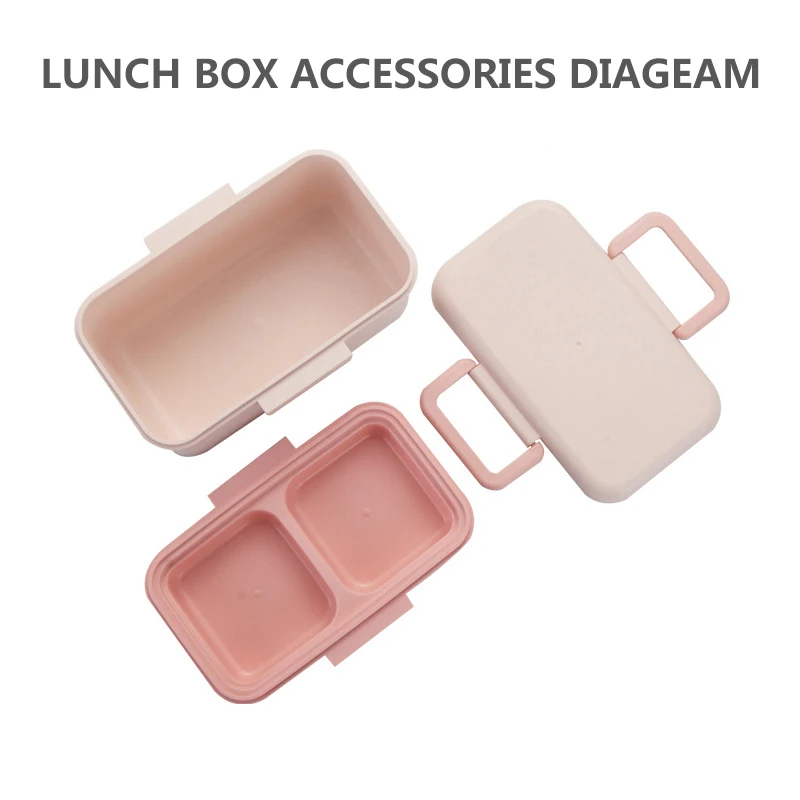 Бежевый/зеленый/розовый Ланч-бокс из бамбукового волокна Портативный экологически чистый набор посуды из микрофибры Bento box контейнер для еды для детей