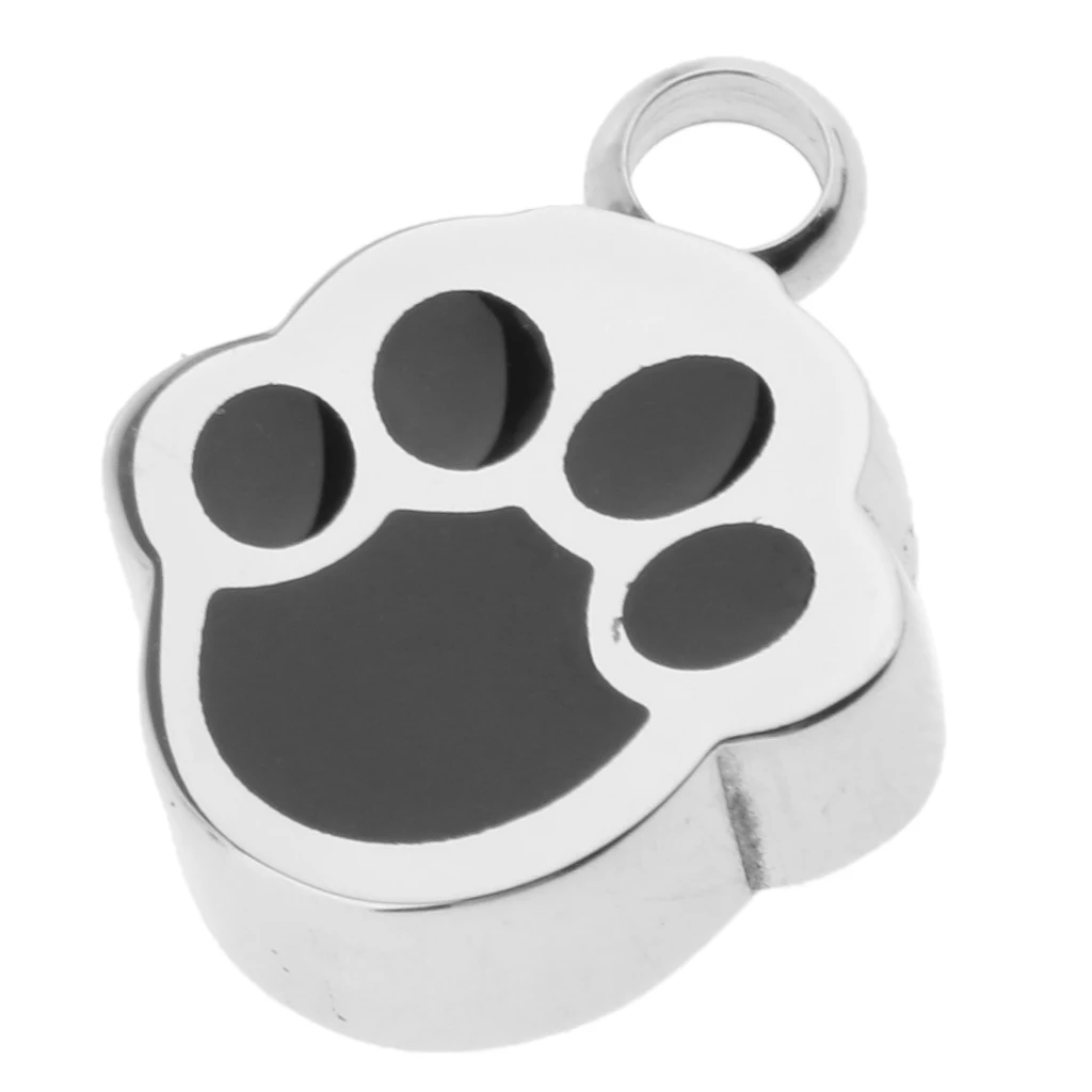 Cute Dog Cat Paw Design Memorial Pendant Keepsake Urn Cremation Ash Holder