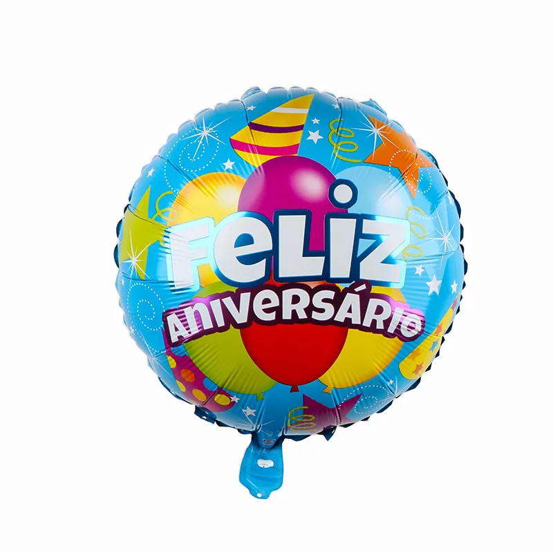 10 шт 18 Inch круглый Форма испанский Feliz cumpleaños С Днем Рождения украшения из материала майлар Фольга воздушные шары с гелием вечерние поставки-3