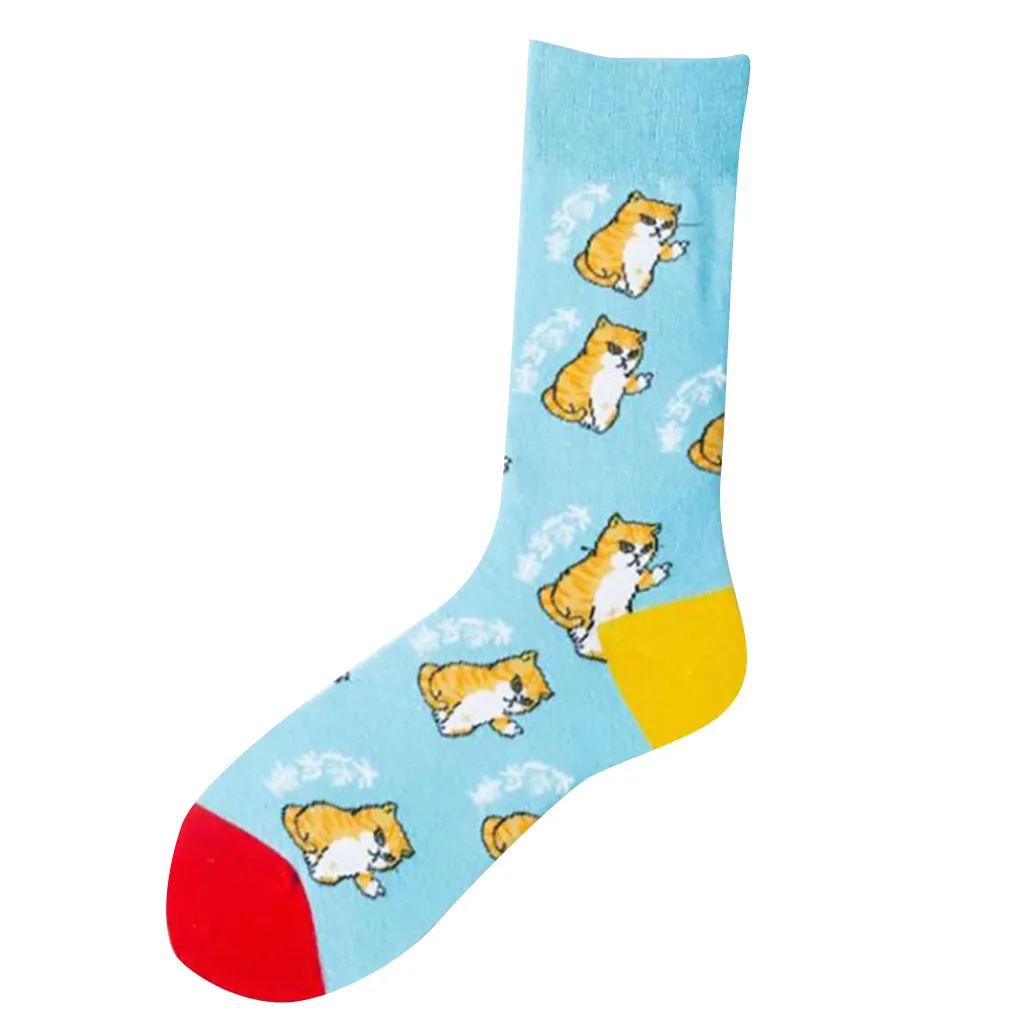Socks Winter Warm Fashion Women Funny Cute Socks Casual Cotton Print Middle Socks Calcetines Meias W2