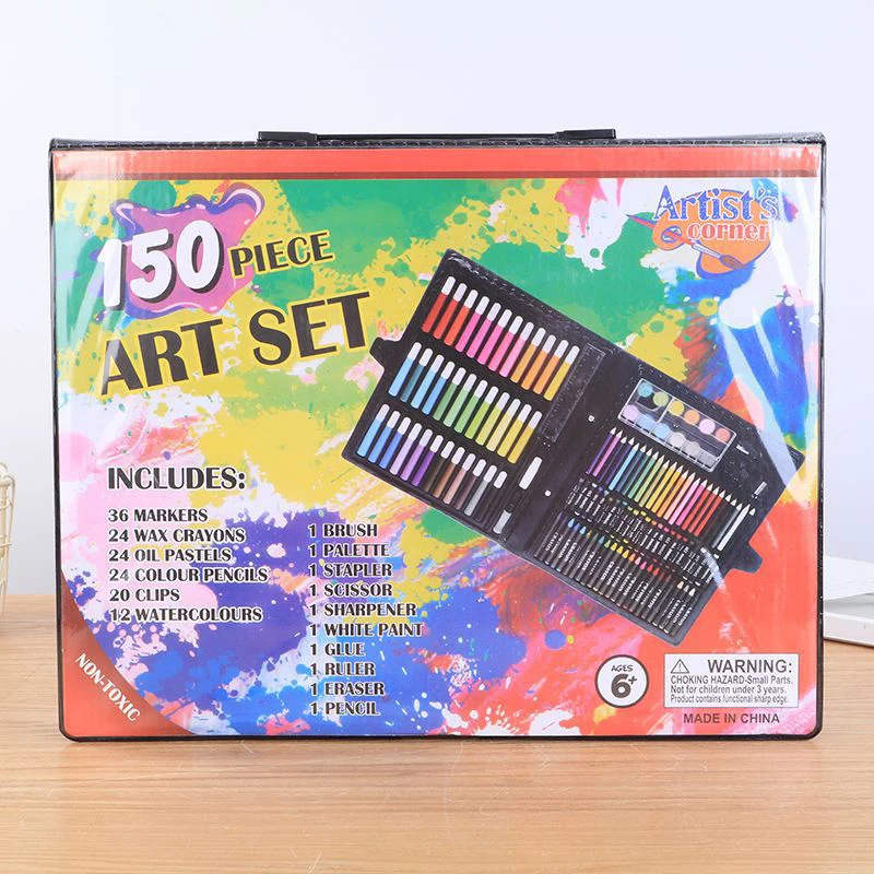 Günstige 150pcsWatercolor Bleistifte Set Bunte blei malerei Zeichnung Stift Art Set Kinder Kinder Malerei Skizzieren Wasser Farbe Bleistifte kit
