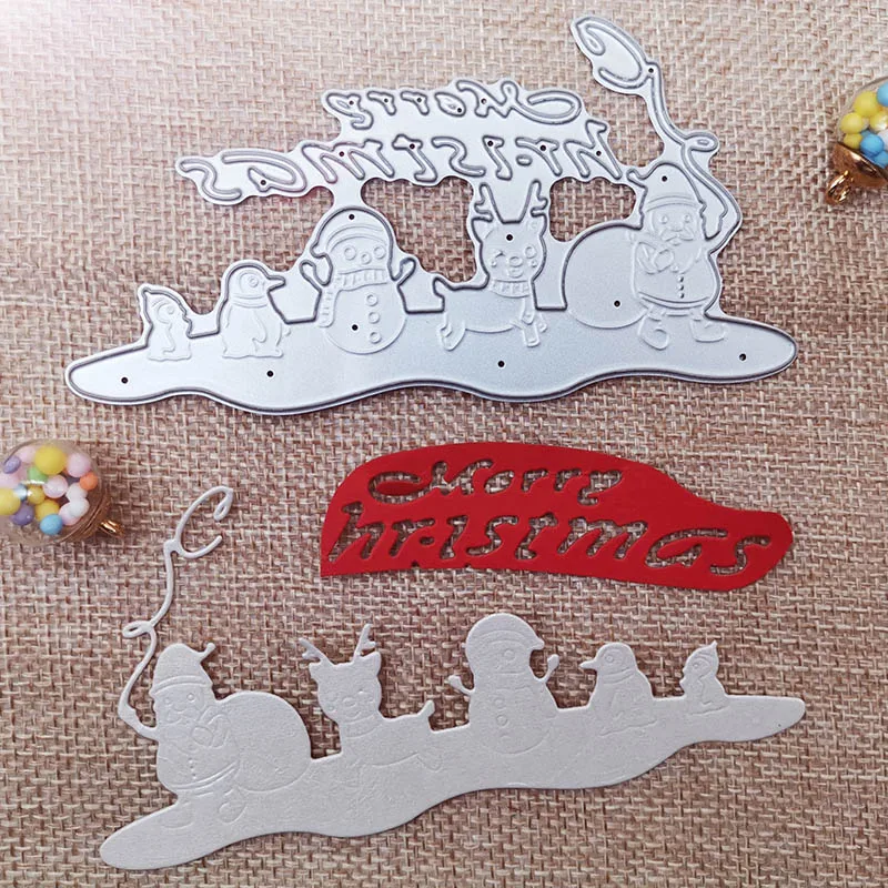 

New Metal Cutting Dies Scrapbooking Merry Christmas DIY Album Paper Card Craft Embossing stencil Dies 110*70mm