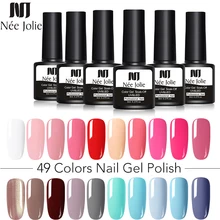 NEE JOLIE 8 мл Лак для ногтей гель для ногтей замачиваемый Светодиодный УФ-Гибридный Гель-лак грунтовка для ногтей Гель-лак Красный Розовый Блестящий макияж для ногтей