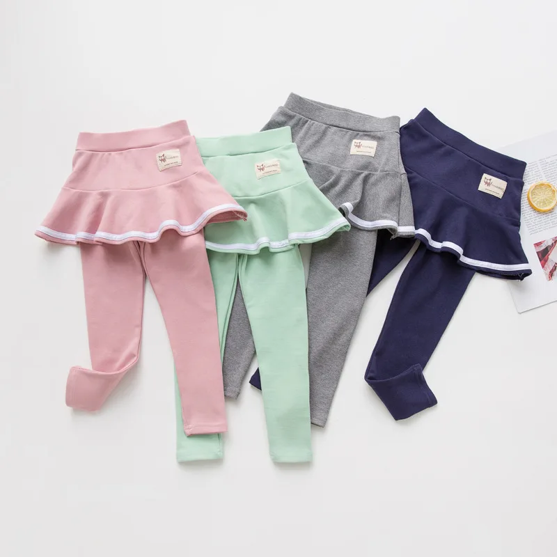 

2019 Spring And Autumn New Korean Sports Girls' Culottes Cotton Cloth Label Children Base Culottes CHILDREN'S Culottes