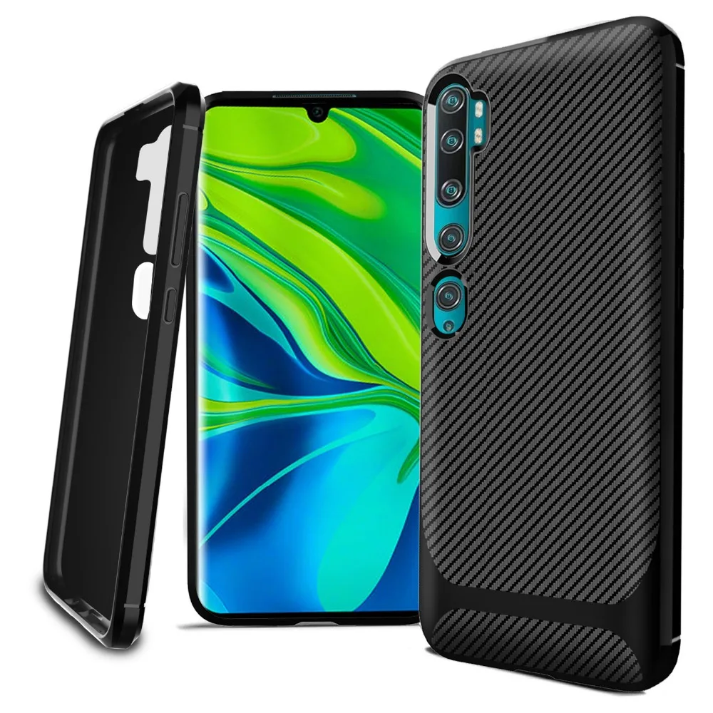 Тонкий чехол для телефона из ТПУ Для xiaomi mi CC9 Note 10 Pro, силиконовый мягкий защитный противоударный чехол из углеродного волокна