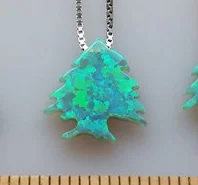 op11 Green Tree Заводской процесс 925 Серебряный Опал Хамса ожерелье опал звезда опал Рождественская елка разные формы Опал ожерелье для подарка - Окраска металла: op11 Green Tree