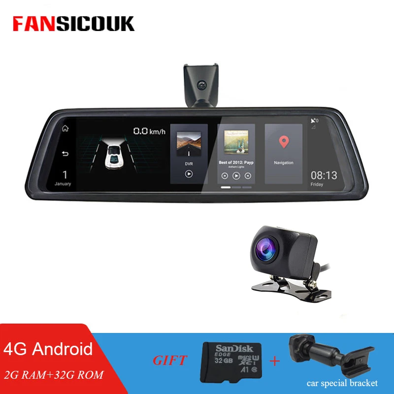  4G Android Car DVR 2G RAM 32G ROM Dash Camera ADAS GPS WiFi FHD 1080P Remote Monitor recorder Rearv