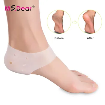 

2Pcs/Pair Soft Silicone Foot Skin Care Protector Foot Heel Protector Socks Prevent Cracked Moisturizing Washable Gel Heel Socks