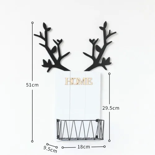 Креативное настенное украшение для гостиной, подвесная корзина с рогами, украшение для дома, настенная подвеска WF1126240 - Цвет: Белый