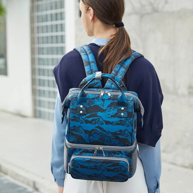 

Breast Pump Backpack Diaper Backpack Storage Milk Bag Double Layer with Cooler for Work Mom