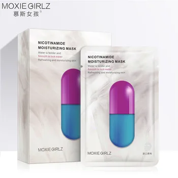 

10pcs MOXIE GIRLZ Nicotinamide Moisturizing Facial Mask Boxed Deep Hydrating Blue Capsule Facial Mask Skin Care Products