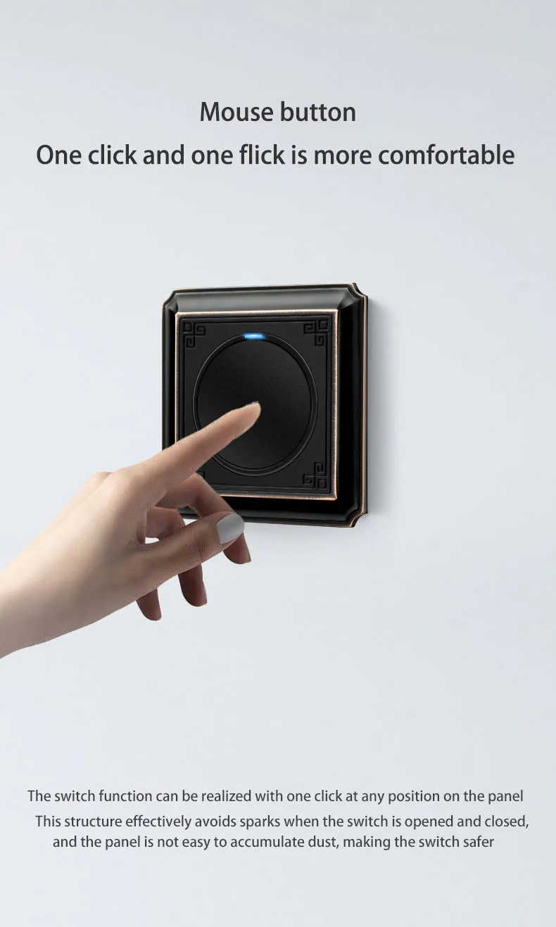 Way, Liga de alumínio, Painel escovado, Interruptor de luz parede