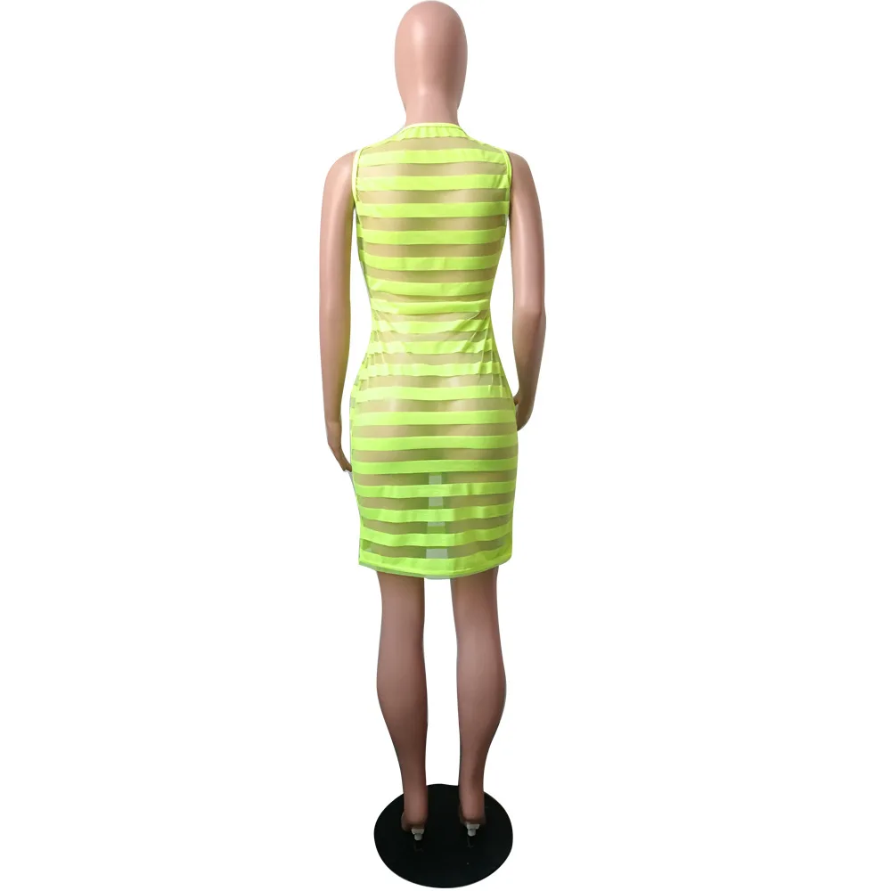 Новое Сетчатое пляжное мини-платье в полоску раскрывает привлекательность Женщин Прозрачное Бикини купальник купальный костюм накидка кафтан халат de Plage