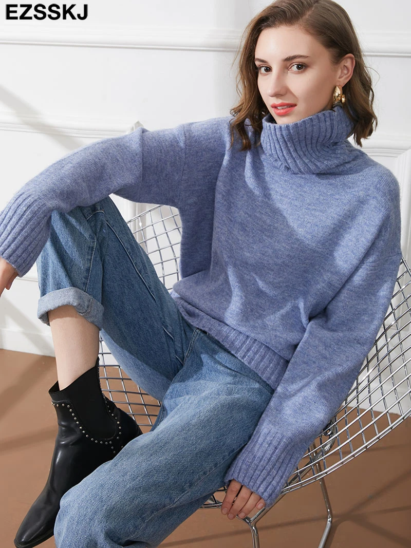 Maglione Ampio Donna Casual Chic Maniche Lunghe Spesso Colore Come In Foto