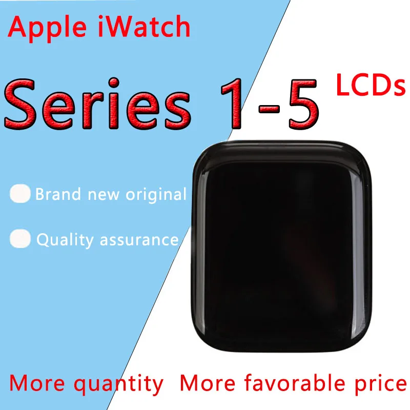 For Apple Watch Series 2 LCD Display Touch Screen Digitizer 38mm/42mm Pantalla Replacement For iwatch S1-S5 LCD+Tempered Glass