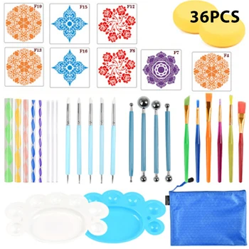 

36pcs Mandala Dotting Tools Set Painting Rocks Pottery Embossing Dot Kit DIY Handwork Nail Art Craft Drawing Pens Pottery Tool