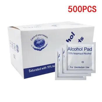 

500 Pcs Alcohol Wet Wipe Disposable Disinfection Prep Swap Pad Antiseptic Skin Cleaning Care Jewelry Mobile Phone Clean Wipe