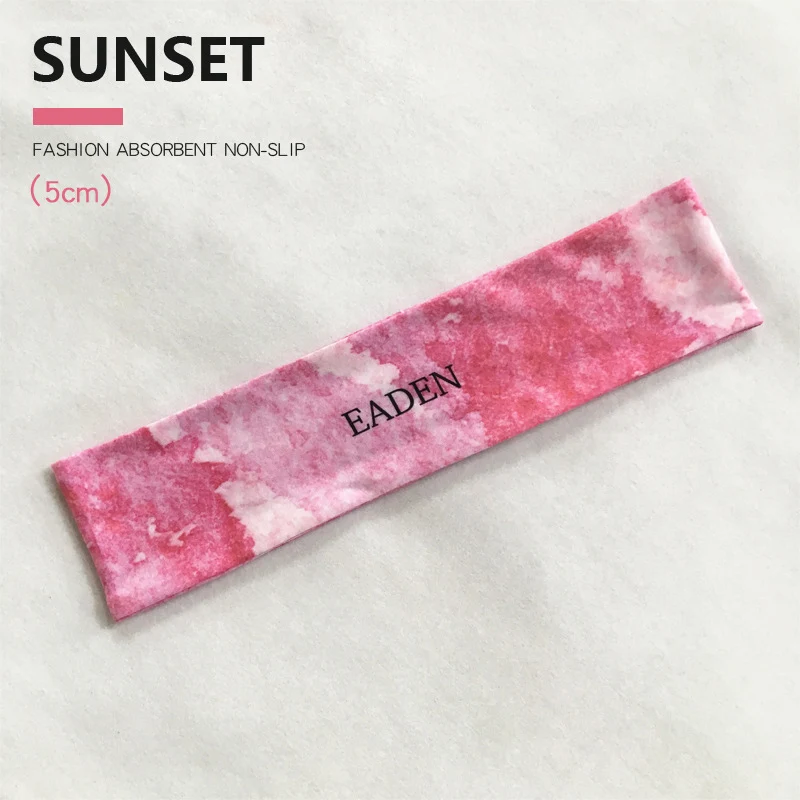 Sunset 5cm Спортивные повязки на голову, модные эластичные повязки для бега, йоги, фитнеса, повязка-антиперспирант, повязки на голову, унисекс, спортивные защитные аксессуары - Цвет: Sunset 5cm