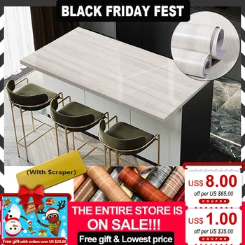 

40cm*3m Wall Sticker Waterproof Wood Vinyl Wallpaper Contact Paper PVC Self Adhesive Bathroom Kitchen Countertop