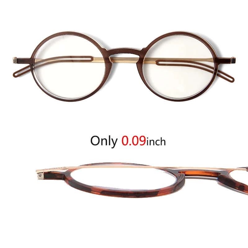 Reading Glasses Retro Round Unisex Eyeglasses Small Frame Magnifying Eyewear With Magnetic Case 1.0 1.5 2.0 2.5 3.0 3.5 4.0