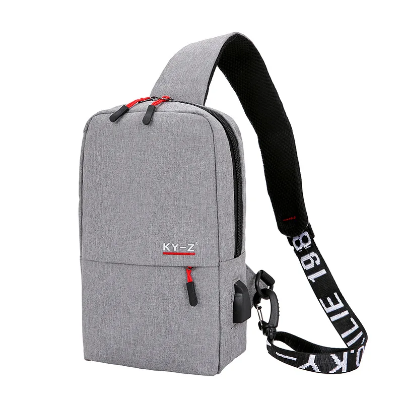 

Men Chest Pack Europe And America Casual Shoulder Bag USB Bag for Charging Outdoor Travel Sports Messenger Bag a Generation of F